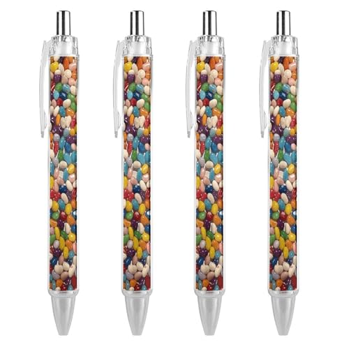 Stylos à bille rétractables Jelly Beans avec grip super doux pour tracé fluide