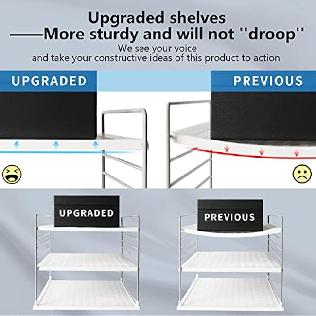 Upgraded Cabinet Organizers and Storage -Divided Compartment Holder for Plastic Bag, Wrap, Foil, Snack and Box for Kitchen Organization and Storage-Under Sink Organizers and Storage Suitable