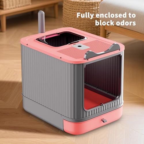 Arenero para gatos con diseño silueta de gato, rosa miniatura 5