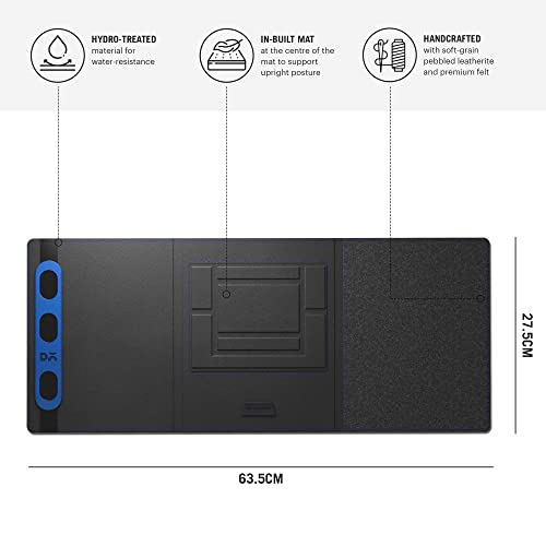 Image of DailyObjects Morph Foldable Desk Mat with Laptop Stand | Large Premium Vegan Leather | Work from Home Solution for Laptop Keyboard and Mouse| Anti-Skid| Anti-Slip| Water Resistant, Scratch Resistant