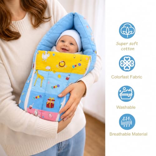 Image of Infantbond by fareto Newborn Baby Bedding Essentials | Daily Needs Items | Hopsital kit Ready Combo | Baby Products All (Pack of 32) (0-6months) (Giffi Blue)