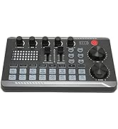 Sound Mixer Board, Voice Changer Sound Card with Multiple Sound Effects, Live Sound Card for Live...