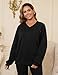 Bhome Womens Long Sleeve Nursing Shirts Dual Zippers Maternity Breastfeeding Sweatshirts V Neck Loose Fit Pregnancy Tops Fall Winter,Black L