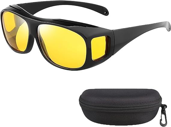 IFFANY Libiyi Nightglo Glasses Dotmalls Nightglo Glasses Night Vision Glasses Headlight Glasses with Glarecut Technology Safe Driving at Night