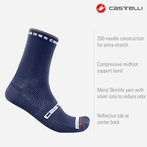 CASTELLI Men’s Rosso Corsa Pro 15 Sock, Performance Cycling Apparel Sock with Midfoot Support Band & Cushion Pad2
