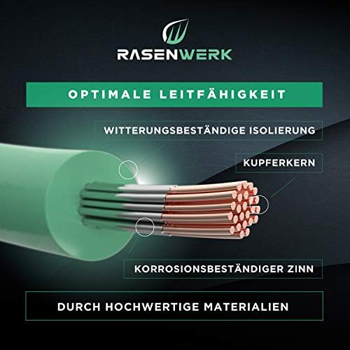 RASENWERK® - Uniwersalny kabel ograniczający do robotów koszących  drut ograniczający do kosiarek  drut z ocynkowanej miedzi  akcesoria do robota koszącego  wyprodukowano w Niemczech  Ø 2,7 mm  800 m