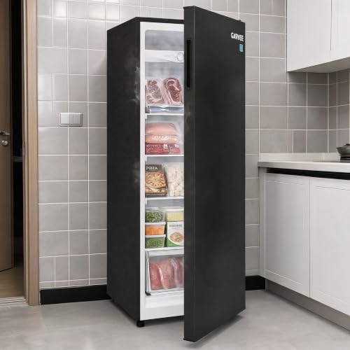 Garvee 7 Cu Ft Upright Freezer Stand Up Metal Home Garage Black