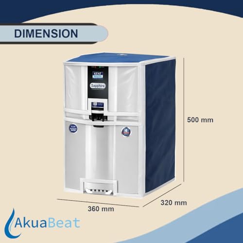 Image of Water Purifier Cover Compatible with Kent Sapphire RO+UV+UF+Inline+Alkaline - Dustproof, Waterproof, Oil Stain Protection, Transparent Front, Velcro Closure, Fits Wall-Mounted /Table-Top
