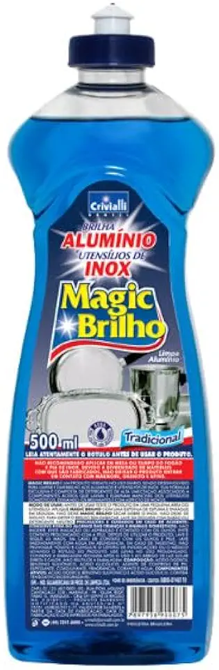 Magic Brilho Limpador para Alumínio e Inox, Fórmula Tradicional, Remove Manchas e Gordura, 500ml