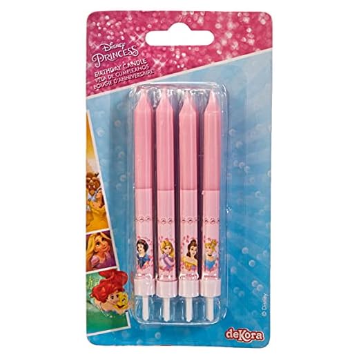 Dekora - Velas de Cumpleaños Infantiles de Princesas Disney de 9 cm - 8 unidades