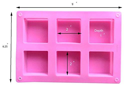 2 Pack Square Soap Silicone Molds Perfect Square Baking Mold For Soap Candles Hard Pressed Soap #TOP1