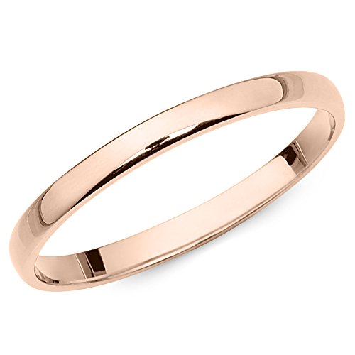 10k Rose Gold 2mm Light Comfort Fit Plain Wedding Band2