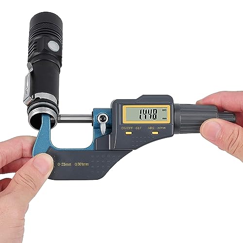 Image of digital micrometter 0-25mm screw gauge digital thickness measurement tool screw gauge 0 25mm