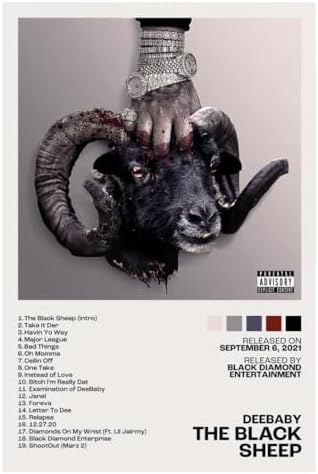 12x136 Rapper Amazon.com: VANCOSTAR DeeBaby The Black Sheep Album Cover Music Poster ...