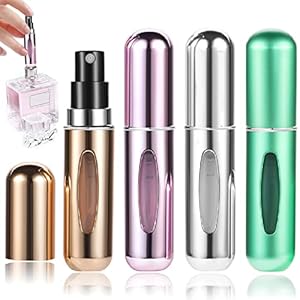 Kamiya 5ml Parfümzerstäuber [4 Stück] Nachfüllbare Parfüm Flaschen Portable Zerstäuber Mini Portable Sprühflasche…