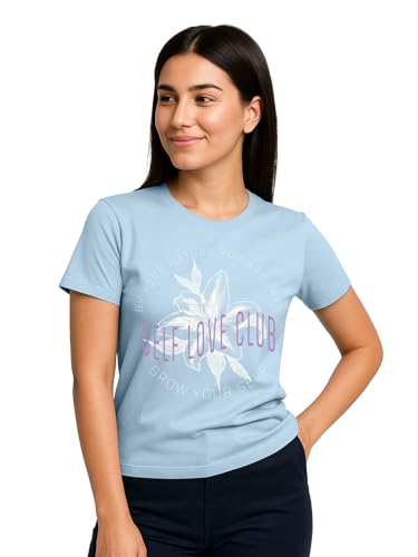 Image of Cotton Blend Regular Fit Half Sleeve Printed Round Neck Multicolor Drop Shoulder T-Shirt for Womens & Girls (Pack of 4)