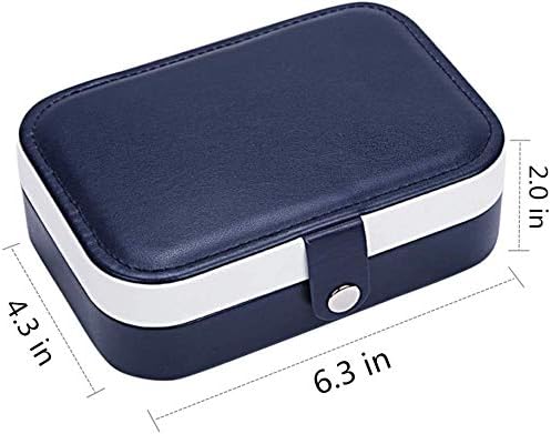 Yonzone Jewellery Box, Small Travel Jewellery Organiser Storage Case for Rings Earrings Necklace Bracelets Premium Faux Leather Jewellery Gift Box for Girls Women
