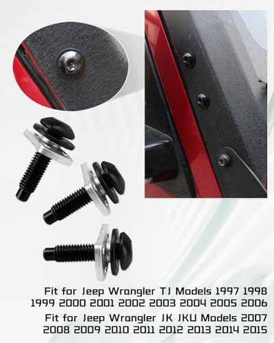 JUWEVAZU TJ Hardtop Bolt & Nut Replacement Kit Fit for Jeep Wrangler TJ 1997-2006, Fit for JK JKU 2007-2018, 6 Set