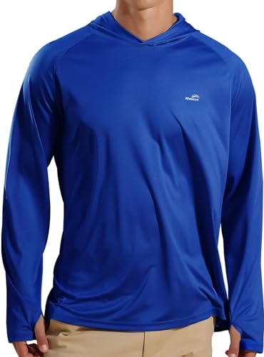 Image of Men's UPF 50+ Long Sleeve Sun Shirts UV Protection Hoodie Rash Guard Hiking Fishing Swim T Shirt