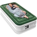 Zearna Air Mattress with Built in Pump - Upgraded Twin Blow Up Mattress, 2 Mins Quick Self Inflatable,18'/550lbs Max, Strong Support, for Camping,Home,Guests,Portable Travel