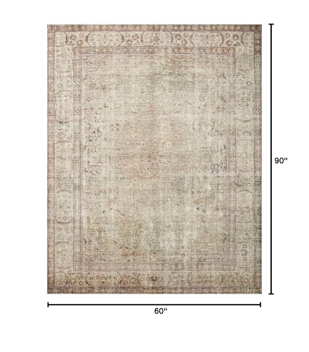 Loloi Margot Collection MAT-01 Antique/Sage 5'-0" x 7'-6" Area Rug, No-Shed Easy Clean Large Patterned Area Rug for Living Room, Bedroom, Dining Area