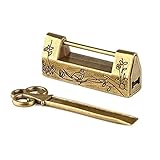 4.Propósito: Adornos Mini candado con Llave de Bronce Antiguo Chino de aleación de Zinc, candado de Caja de joyería con Bloqueo de contraseña de combinación Retro  Duradero y práctico.
