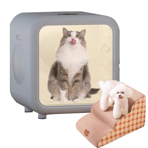 WENMEE Secador De Mascotas: Calefacción Segura, Ventilador Silencioso para Gatos Y Perros Medianos, Panel Táctil