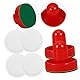 1 Satz Air Hockey Pushers: Kunststoff Tisch Eishockey Set mit Air Hockey Tisch Filzschieber mit Roten Pucks für Ersatz Pucks Tischhammer Torhüter für Tabellen Spiel