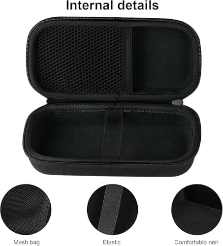LINMEI Hard EVA Razor Travel Case Compatible with Gillette Men's Razor, Portable Shaver Storage Holder with Mesh Pocket Lightweight Carry Handle Shockproof Waterproof Shaver Organizer, Only Case Black