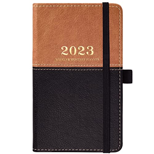 2023 Pocket Planner - Pocket Calendar 2023, Weekly Monthly Planner from January 2023 to December 2023, Small Planner for Purse with Elastic Closure, Inner Pocket