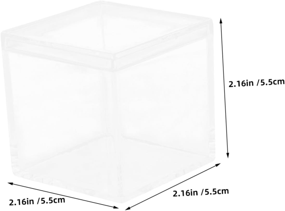Unomor 20pcs Clear Square Storage Box Versatile Candy and Craft Container for Sweets Jewelry and Items for Parties and Events