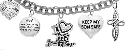 Navy Mom Bracelet, US Navy Bracelet, Navy, Sailors Mom, Navy Bracelet, Sailor's Bracelet, Navy Jewelry, US United States Navy, Christian Navy Bracelet, Hypoallergenic, Adjustable 4 To 10 Inches