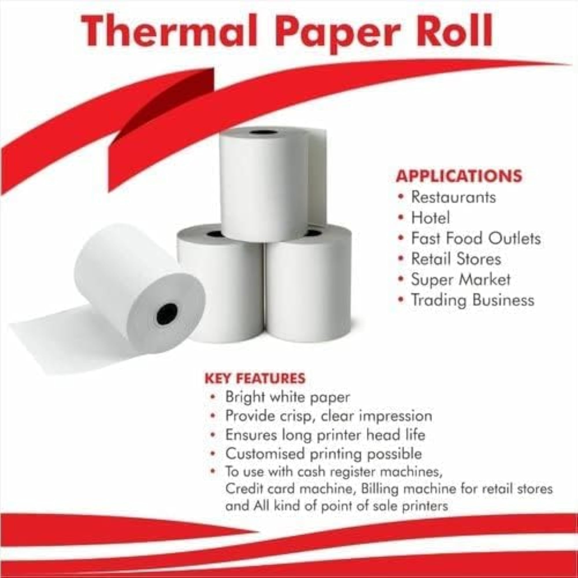Cash Register Machine Thermal Paper Roll Set