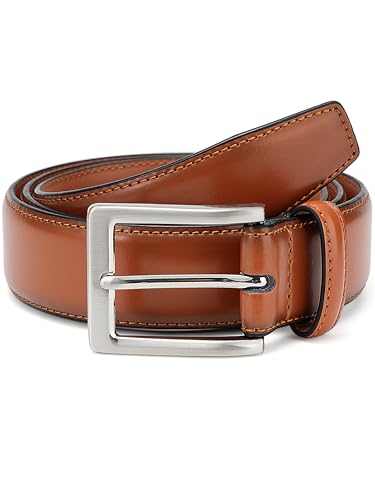 Image of MILORDE Men's Genuine Leather Dress Belt, Handmade, 100% Cow Leather, Fashion & Classic Designs for Work Business and Casual