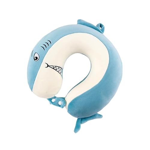 Aoccqkf漫画の動物のネックピロー、子供用旅行用枕、低反発ネックピロー、動物の形のネックピロー、洗える睡眠枕、簡単に持ち帰ることができ、快適です。 (C)