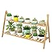 SJDWDX Blumentopf-Regal, Bambus, Bodenstehend, mehrschichtig, Blumentopf-Regal, grüner Dill, Sukkulentenhalter für Balkon, Garten, Hof