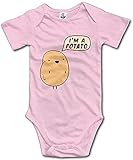 FOEVERLTF Infant Toddler Baby Girls Boys I'm A Potato Short Sleeve Romper Unisex Matching Funny Onesie Bodysuit Jumpsuit Pink, 0-6Month