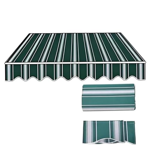Zapasowa tkanina markizy na patio 200 x 150 cm i 500 x 300 cm, wodoodporna, zielona, płócienna, ochrona przed deszczem, idealna do użytku na zewnątrz (300 x 200 cm)