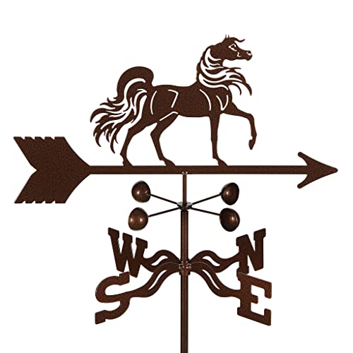 EZ Vane Steel Arabian Horse Weathervane 21” Height, Includes Metal 4-Sided Mount, Wind Cups & Brackets | Hand-Crafted and Family-Owned, Made in The USA with Triple Powder Coating, Limited