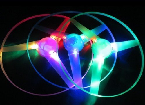 Cool4Toys Blue Pink Green LED Light up Flying Disc Toy 3 Pieces