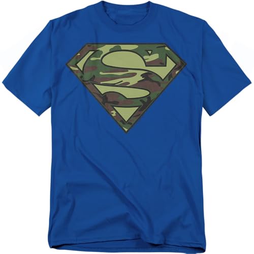 Popfunk Camo Superman Logo S Shield Green T Shirt (Small) Royal