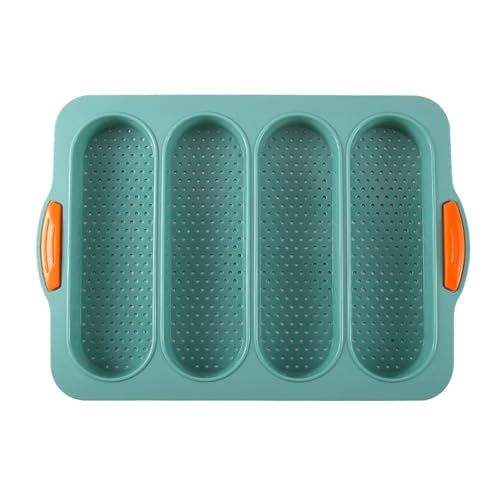 Bandeja para hornear pan, 4 rejillas de grado alimenticio, bandeja para hornear baguette de silicona antiquemaduras, herramienta para hornear pan para restaurante, bandeja para hornear pan,