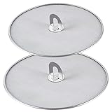 Splatter Screen for Cooking&Frying, Kitchen Grease Splatter Guard Set with Foldable Knop Plate- Safe