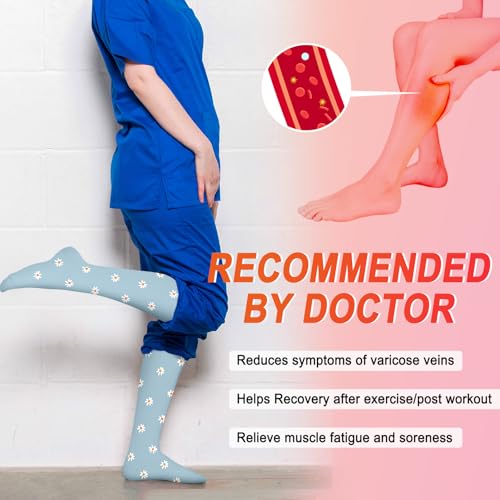 Image of Iseasoo 4 Pairs Compression Socks for Women Circulation-Best Support for Nurses,Running,Athletic,Travel