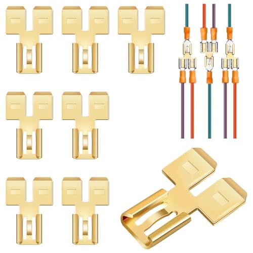 8Pcs Double Piggybacks Spades Connectors Quick Disconnect Electrical 2 Way Wire Terminals Adapter Spades Connectors