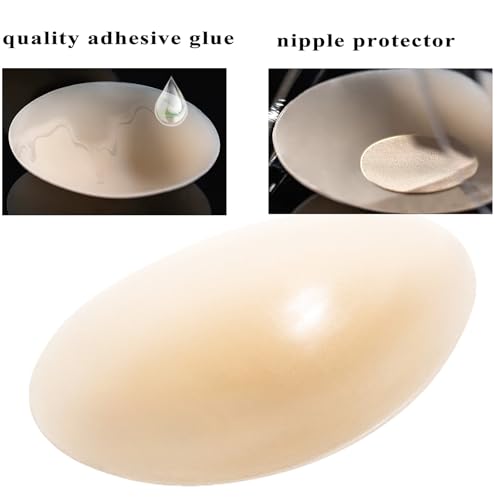 PRETTYWELL Nipple Covers for Women 4 Pairs Sticky Waterproof Silicone Nipple Pasties Seamless Reusable Thin Breast Petals3