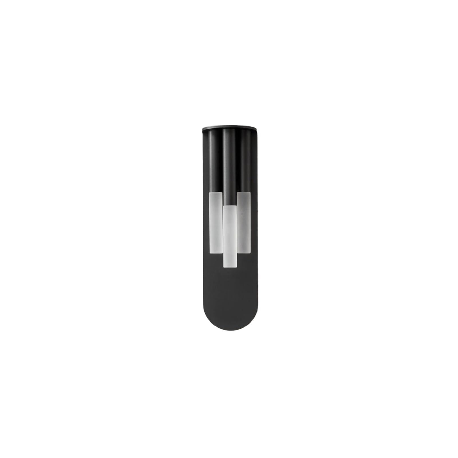 S-Cevada Modern Minimalist Wall Sconce with LED, Metal Frame and White Glass Cylinders, Black or Gold Finish, 43cm Tall for Bedroom, Living Room, Hallway, Restaurant (Black)
