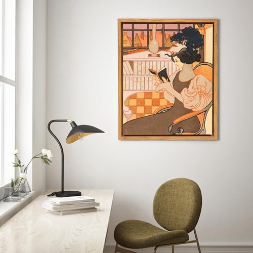 Image of 14x18 Canvas Floating Frame,0.9 inch Deep Canvas Frame,Walnut Brown | HUACANVAS Canvas Floater Frame,Floater Frame for Canvas Painting,Floating Frames for Wall Decor(14 inchx18 inch,Walnut Brown)
