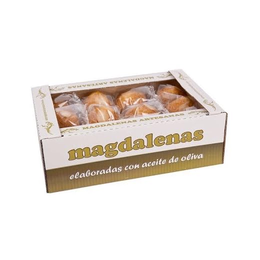 Caja con 2 Kilos Magdalenas Grandes envasadas individualmente (24 unidades) 100% naturales
