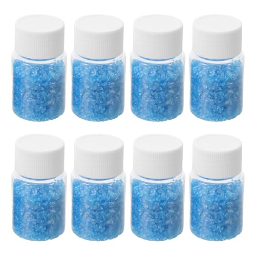 jojofuny Morceaux de Verre Cassé Bleu 8 Pièces 30 G par Bouteille pour Loisirs Créatifs, Remplissage de Vases, Gravier de Verre Transparent pour Aquarium et Décoration Succulente